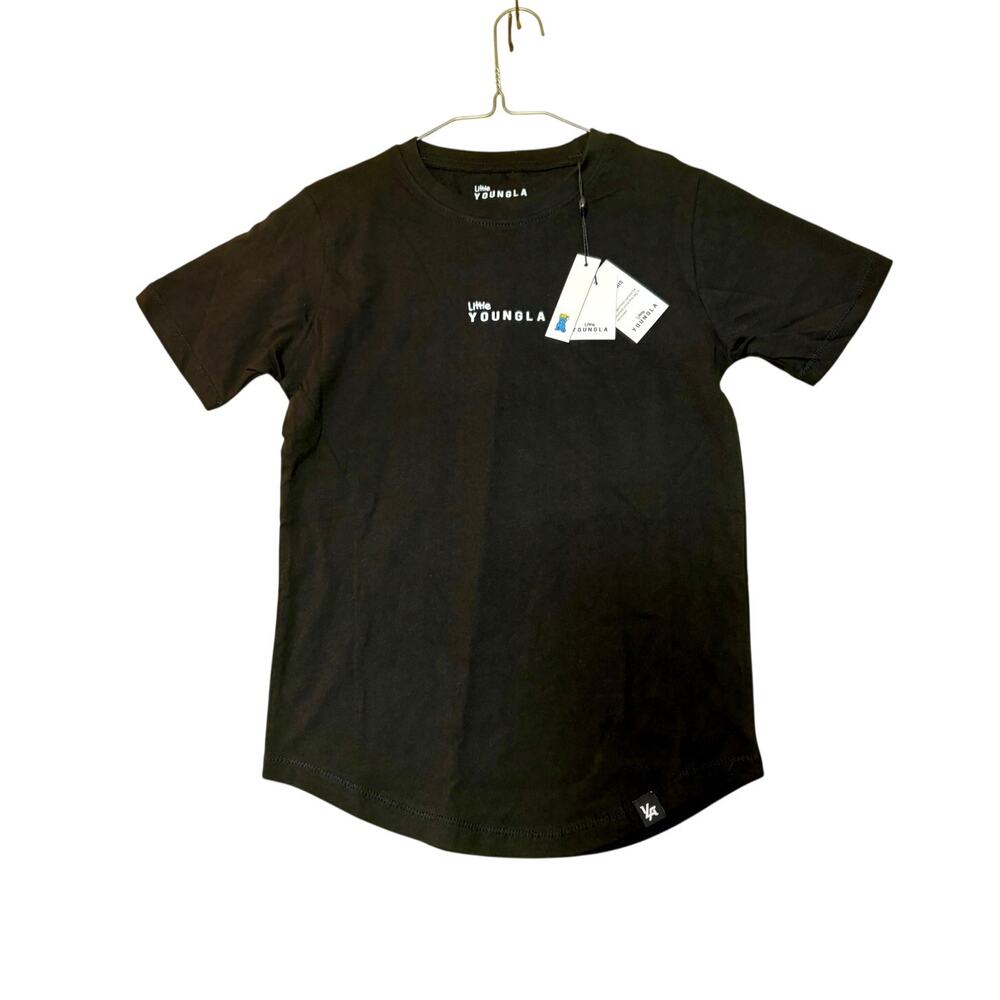 NWT - Little YoungLA - Black Short Sleeve - 100% Cotton - 8/9